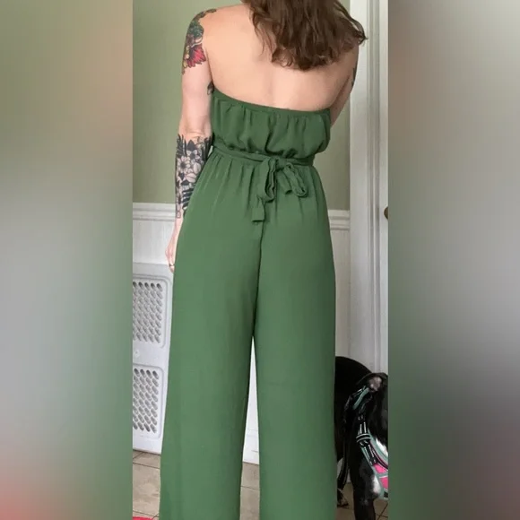 Green Pants Romper - Picture 2 of 4